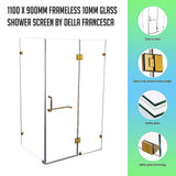 NNEDSZ 1100 x 900mm Frameless 10mm Glass Shower Screen By Della Francesca