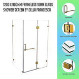 NNEDSZ 1200 x 900mm Frameless 10mm Glass Shower Screen By Della Francesca
