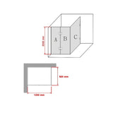 NNEDSZ 1200 x 900mm Frameless 10mm Glass Shower Screen By Della Francesca