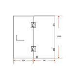 NNEDSZ 100 x 200cm Wall to Wall Frameless Shower Screen 10mm Glass By Della Francesca