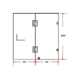 NNEDSZ 120 x 200cm Wall to Wall Frameless Shower Screen 10mm Glass By Della Francesca