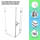NNEDSZ 1000 x 900mm Frameless 10mm Glass Shower Screen By Della Francesca