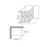 NNEDSZ 1000 x 900mm Frameless 10mm Glass Shower Screen By Della Francesca
