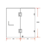 NNEDSZ 100 x 200cm Wall to Wall Frameless Shower Screen 10mm Glass By Della Francesca