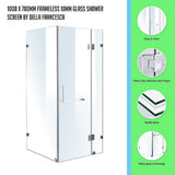 NNEDSZ 1000 x 700mm Frameless 10mm Glass Shower Screen By Della Francesca