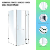 NNEDSZ 1000 x 800mm Frameless 10mm Glass Shower Screen By Della Francesca