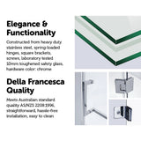 NNEDSZ 1000 x 900mm Frameless 10mm Glass Shower Screen By Della Francesca