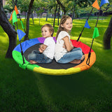 NNEDSZ 1m Tree Swing in Multi-Color Rainbow Kids Indoor/Outdoor Round Mat Saucer Swing