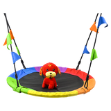 NNEDSZ 1m Tree Swing in Multi-Color Rainbow Kids Indoor/Outdoor Round Mat Saucer Swing