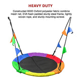 NNEDSZ 1m Tree Swing in Multi-Color Rainbow Kids Indoor/Outdoor Round Mat Saucer Swing