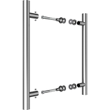 NNEDSZ Round 300mm Push Pull Stainless Steel Door Handle Entrance Entry Shower Glass
