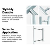 NNEDSZ Round 300mm Push Pull Stainless Steel Door Handle Entrance Entry Shower Glass