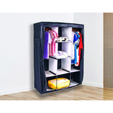 NNEDSZ Large Portable Clothes Closet Canvas Wardrobe Storage Organizer with Shelves