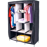 NNEDSZ Large Portable Clothes Closet Canvas Wardrobe Storage Organizer with Shelves