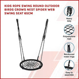 NNEDSZ Kids Rope Swing Round Outdoor Birds Crows Nest Spider Web Swing Seat 65cm