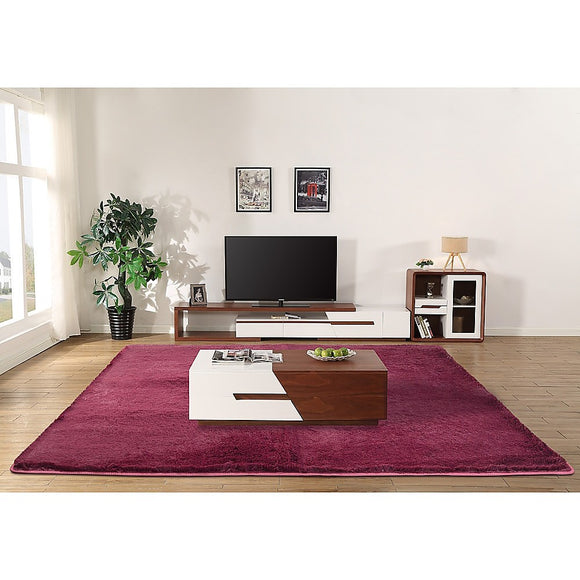 NNEDSZ 230x200cm Floor Rugs Large Shaggy Rug Area Carpet Bedroom Living Room Mat - Burgundy
