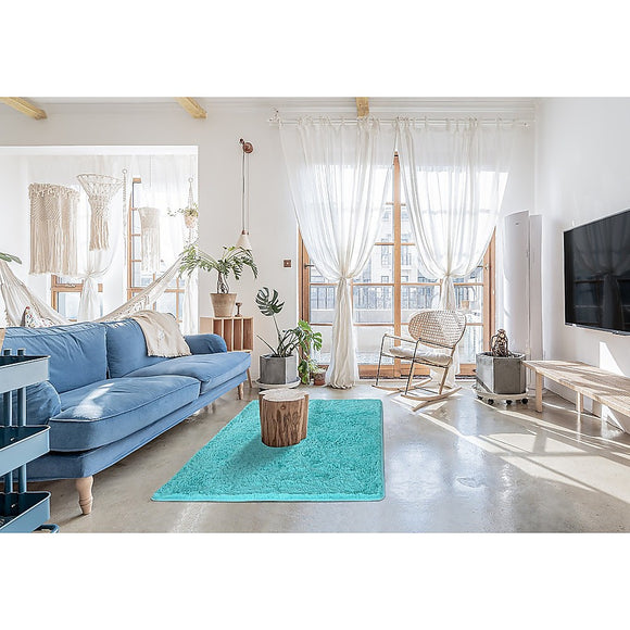 NNEDSZ 200x140cm Floor Rugs Large Shaggy Rug Area Carpet Bedroom Living Room Mat - Turquoise