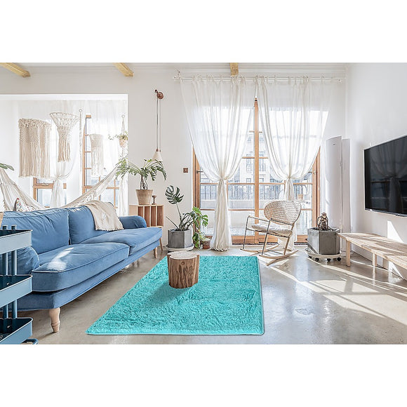 NNEDSZ 230x160cm Floor Rugs Large Shaggy Rug Area Carpet Bedroom Living Room Mat - Turquoise