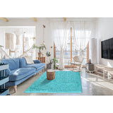 NNEDSZ 230x200cm Floor Rugs Large Shaggy Rug Area Carpet Bedroom Living Room Mat - Turquoise