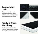 NNEDSZ 200x140cm Floor Rugs Large Shaggy Rug Area Carpet Bedroom Living Room Mat - Black