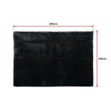 NNEDSZ 200x140cm Floor Rugs Large Shaggy Rug Area Carpet Bedroom Living Room Mat - Black