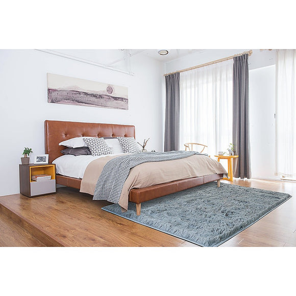 NNEDSZ 230x200cm Floor Rugs Large Shaggy Rug Area Carpet Bedroom Living Room Mat - Grey
