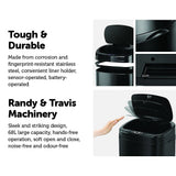 NNEDSZ 68L Motion Sensor Bin Automatic Stainless Steel Kitchen Rubbish Trash - Black