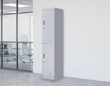 NNEDSZ Combination Lock 2-Door Vertical Locker for Office Gym Shed School Home Storage Grey