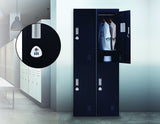 NNEDSZ Combination Lock 2-Door Vertical Locker for Office Gym Shed School Home Storage Black