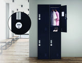 NNEDSZ Combination Lock 2-Door Vertical Locker for Office Gym Shed School Home Storage Black