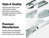 NNEDSZ Bathroom Shower Stainless Steel Grate Drain w/Centre outlet Floor Waste Square Pattern