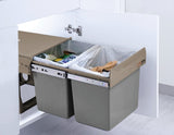 NNEDSZ of 2 15L Pull Out Trash Bin Dual Kitchen Garbage Waste Basket Cabinet Bin