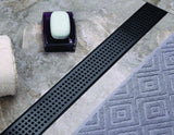 NNEDSZ Bathroom Shower Black Grate Drain w/Centre outlet Floor Waste Square Pattern