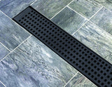 NNEDSZ Bathroom Shower Black Grate Drain w/Centre outlet Floor Waste Square Pattern