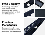 NNEDSZ Bathroom Shower Black Grate Drain w/Centre outlet Floor Waste Square Pattern