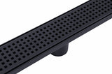 NNEDSZ Bathroom Shower Black Grate Drain w/Centre outlet Floor Waste Square Pattern