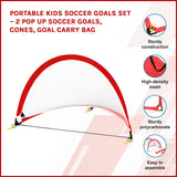 NNEDSZ Portable Kids Soccer Goals Set – 2 Pop Up Soccer Goals, Cones, Goal Carry Bag