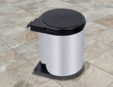 NNEDSZ Swing Pull Out Bin Stainless Steel Garbage Rubbish Waste Trash Can 14L