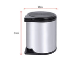 NNEDSZ Swing Pull Out Bin Stainless Steel Garbage Rubbish Waste Trash Can 14L