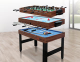 NNEDSZ 4FT 3-in-1 Games Foosball Soccer Hockey Pool Table Table