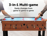 NNEDSZ 4FT 3-in-1 Games Foosball Soccer Hockey Pool Table Table