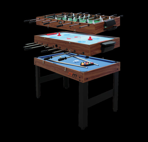 NNEDSZ 4FT 3-in-1 Games Foosball Soccer Hockey Pool Table Table