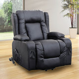 NNEDSZ Recliner Chair Electric Massage Chair Lift Heated Leather Lounge Sofa Black