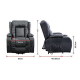 NNEDSZ Recliner Chair Electric Massage Chair Lift Heated Leather Lounge Sofa Black