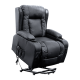 NNEDSZ Recliner Chair Electric Massage Chair Lift Heated Leather Lounge Sofa Black