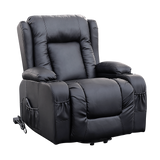 NNEDSZ Recliner Chair Electric Massage Chair Lift Heated Leather Lounge Sofa Black