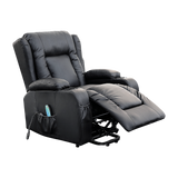 NNEDSZ Recliner Chair Electric Massage Chair Lift Heated Leather Lounge Sofa Black