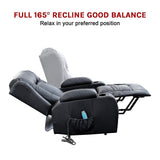 NNEDSZ Recliner Chair Electric Massage Chair Lift Heated Leather Lounge Sofa Black