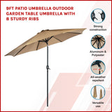 NNEDSZ 9FT Patio Umbrella Outdoor Garden Table Umbrella with 8 Sturdy Ribs