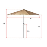 NNEDSZ 9FT Patio Umbrella Outdoor Garden Table Umbrella with 8 Sturdy Ribs